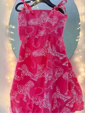 Lilly Pulitzer Pink Tiger Print Tie-Strap Sundress